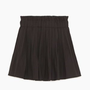 ZARA Pleated Paperbag Waist Skirt